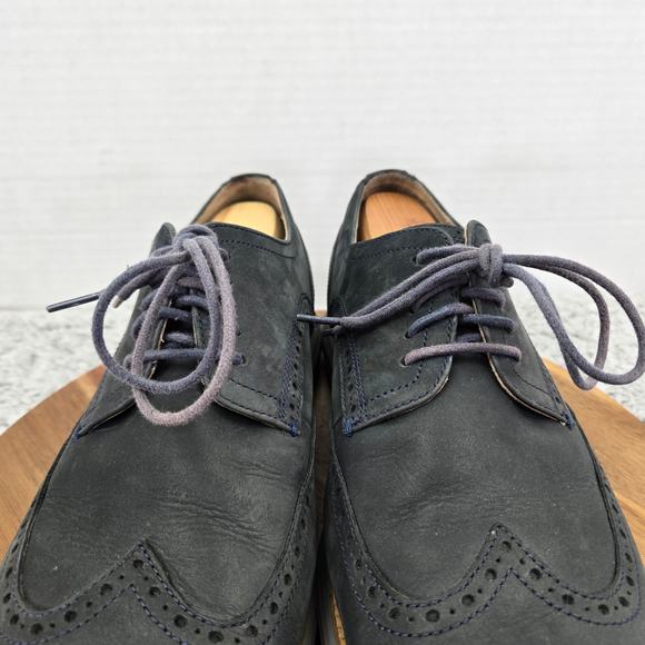 Cole Haan OriginalGrand Modern Blue Leather Wingtip Casual Oxford Mens 12 W Wide - Picture 7 of 14